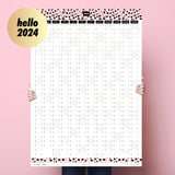 2024 Large Wall Planner - Blush Leopard