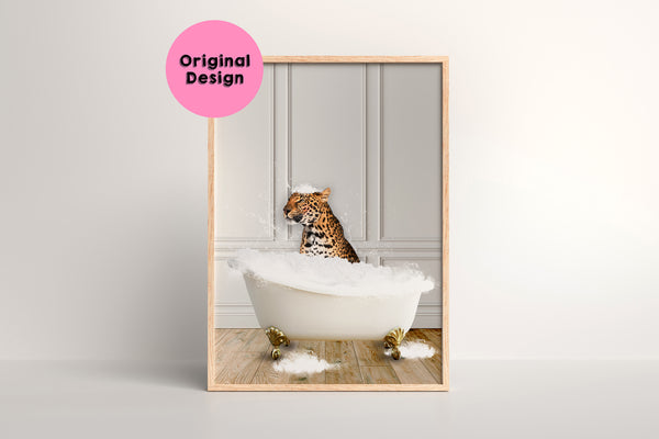 Leopard in bathtub print - Colour